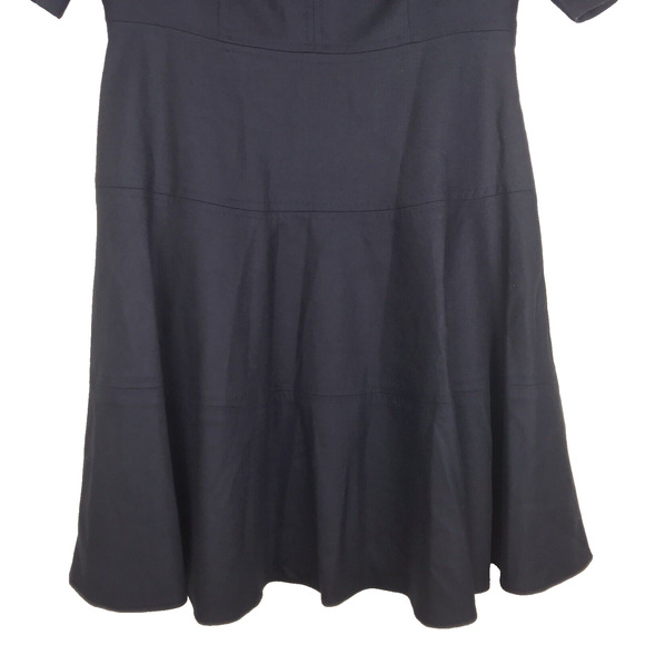Boden Dress Wool Blend Short Sleeve Fit & Flare Navy Lined US 6 Petite UK 10P - Picture 5 of 10
